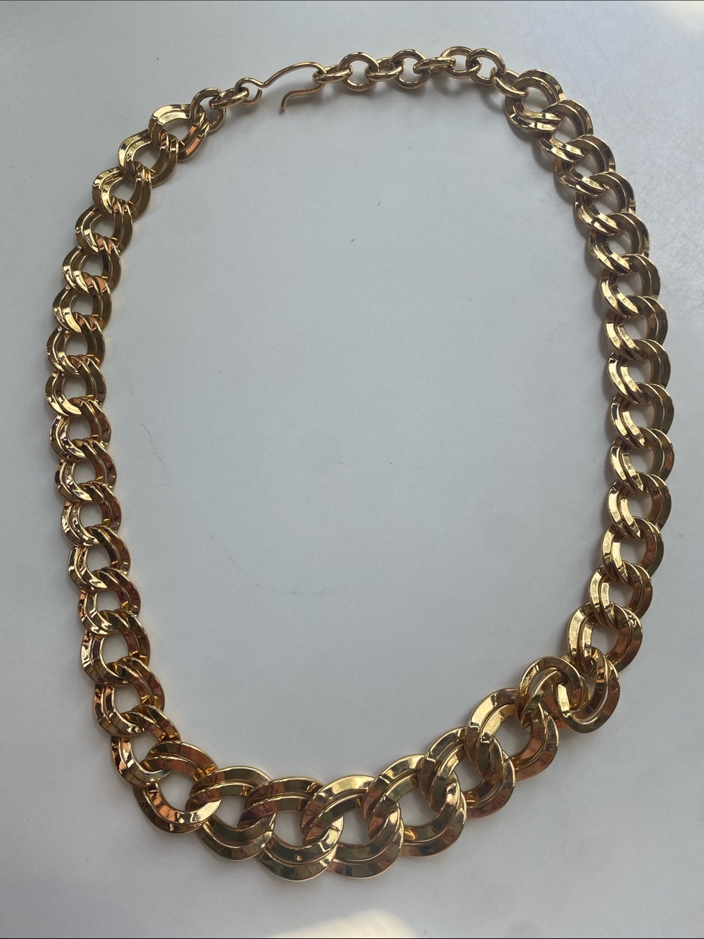 Monet Vintage Gold Toned Link Collar Necklace with hook closure